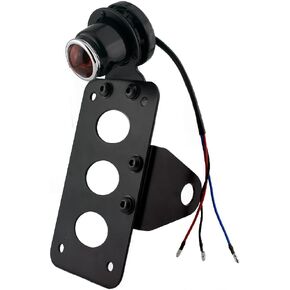 Motorcycle Tail Brake Halogen Light 3/4" Side Mount License Plate Bracket Holder Compatible for Harley Yamaha Suzuki Kawasaki Chopper Bobber Old school