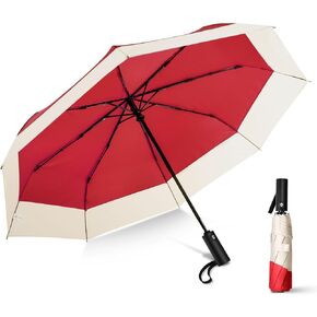 LEAGERA Compact Small Travel Umbrella - Arc 46 Inch, Automatic Umbrella Folding Beautiful Umbrella, Portable & Lightweight Umbrella's for Rain&Sun, Perfect Women Themed Gifts Umbrella