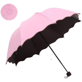 chenwen Sun rain Umbrellas parasol with Met Water blomssom blooming material Travel Foldable compact Umbrellas