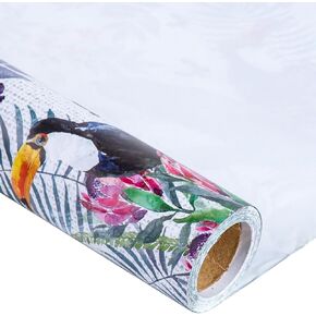 LeZakaa Ocean Wrapping Paper Roll - Cartoon Design of Ocean, Whale, Turtle, Sea Creature for Birthday, Baby Shower, Holiday Party for Boys Girls Kids - 17 inches x 32.8 Feet (46.45 sq.ft.)