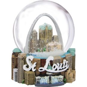 City-Souvenirs Saint Louis Snow Globe Skyline with Gateway Arch, 3.5 Inches Tall (65mm Globe)