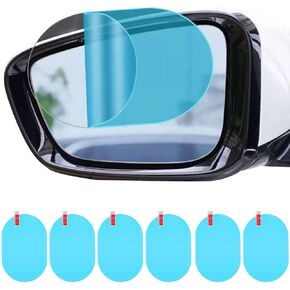 Car Rearview Mirror Film, 5.9"x3.9"HD Nano Waterproof Rainproof Transparent Protective Sticker, Universal Car Windows, Rearview Mirrors, Protective Film for Car Rear View Mirrors Side Windows (6PCS)