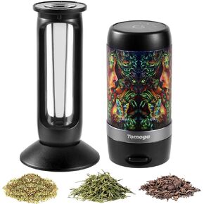Electric Automatic Spice Herb Grinder - Rechargeable Electric Grinder Smart Two-Way Grinding Fast Mill with Aluminum Alloy with Upgrade Sharp Teeth.