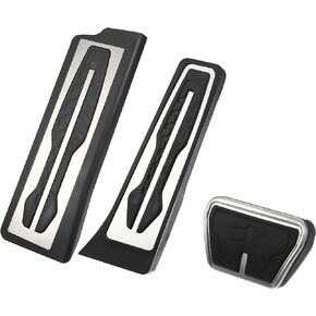 X AUTOHAUX 3 Pcs Accelerator Pedal and Brake Pedal Cover Set for BMW X3 X4 X5 X6 2 3 4 5 6 7 Series G20 F30 G30 G11 G01 G02 G05 F15 F16 F22 F25 Metal Rubber