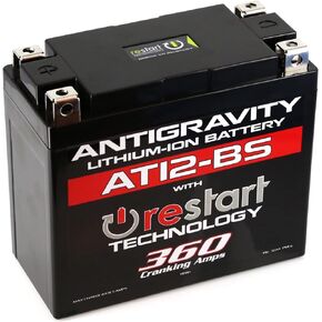 Antigravity AT12-BS Performance Lithium Motorcycle Powersport Battery with Built-In Jump Starting, 6.1Ah Replaces YT12, YT12BS, Ducati, Kawasaki