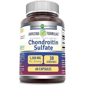 Amazing Formulas Chondroitin Sulfate 1200 mg Per Serving Supplement | Capsules | Non-GMO | Gluten Free | Made in USA (60 Count)