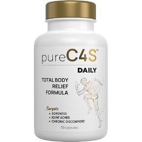PureC4S Total Body Relief Supplement: Chondroitin Capsules for Joint Health with Liposomal Delivery, Joint Support, All-Natural, Drug-Free, 30 count