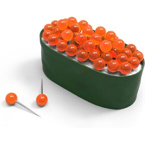 Fred Maki Tacks Sushi Pushpins and Holder, Red