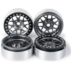 RCLIONS 4PCS 1.9" Beadlock Wheels Aluminum Rims Hub for AXIAL SCX10 SCX10-II AXI03007,TRX4,1/10th RC Crawler Car Upgrade Parts