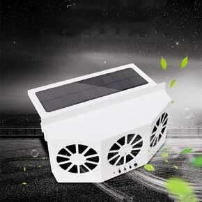 Portable Solar Powered Fan for Car,12V Car Window Fan Solar Powered, Auto Solar Ventilation Fan for Car,Vehicle Exhaust Cooling Fan, Car Solar Exhaust Fan for All Kinds of Cars,White
