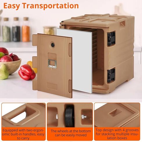 Food Warmer,Portable Food Warmer 82Qt Hot Box for Catering, Lldpe Food Box Carrier Double Catering for 3/6 "or 6/2.5" Plates for Family Gathering, Canteen, Restaurant in Saudi Arabia