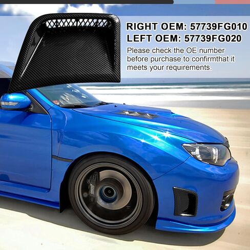 Left + Right Pair Carbon Fiber Bumper Bezel Corner Cover Compatible with Subaru Impreza WRX STi 2008 2009 2010 2011 2012 2013 2014 57739FG010 57739FG020 in Saudi Arabia