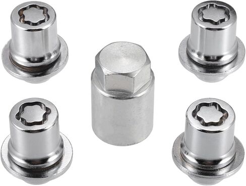 صواميل قفل العجلة لسيارة تويوتا تاكوما أفالون كامري كورولا لسيارة لكزس E-S هي GS/خارجي / M12 × 1.5 صواميل قفل العجلة المسطحة / مضادة للسرقة / مجموعة واحدة باللون الفضي in Kuwait