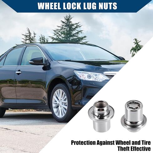 صواميل قفل العجلة لسيارة تويوتا تاكوما أفالون كامري كورولا لسيارة لكزس E-S هي GS/خارجي / M12 × 1.5 صواميل قفل العجلة المسطحة / مضادة للسرقة / مجموعة واحدة باللون الفضي in Kuwait