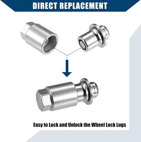 صواميل قفل العجلة لسيارة تويوتا تاكوما أفالون كامري كورولا لسيارة لكزس E-S هي GS/خارجي / M12 × 1.5 صواميل قفل العجلة المسطحة / مضادة للسرقة / مجموعة واحدة باللون الفضي in Kuwait