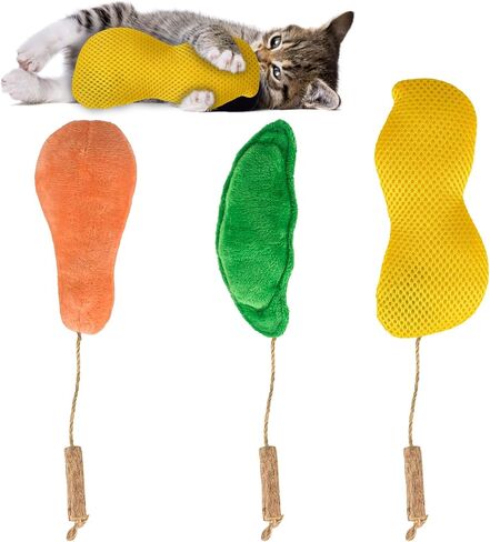 3Pcs Cat Toys Mice Fish Catnip Toys Teething Interactive Catnip Silvervine Animals Toys for Indoor Kittens Cat Chew Toy Kitten Exercise Kicker Toys Cleaning Teeth Cat Gifts Kitty Toy in Saudi Arabia