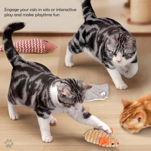 3Pcs Cat Toys Mice Fish Catnip Toys Teething Interactive Catnip Silvervine Animals Toys for Indoor Kittens Cat Chew Toy Kitten Exercise Kicker Toys Cleaning Teeth Cat Gifts Kitty Toy in Saudi Arabia