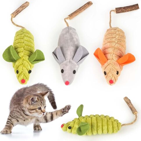 3Pcs Cat Toys Mice Fish Catnip Toys Teething Interactive Catnip Silvervine Animals Toys for Indoor Kittens Cat Chew Toy Kitten Exercise Kicker Toys Cleaning Teeth Cat Gifts Kitty Toy in Saudi Arabia