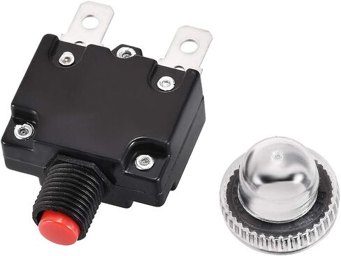 uxcell قواطع الدوائر الحرارية 7A 125/250V AC 32V DC زر الضغط إعادة تعيين الزائد حامي التبديل مع غطاء مقاوم للماء 2 قطعة in Saudi Arabia