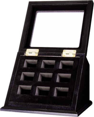 Championship Ring Display Case Sports Ring Storage Box Wooden Black Velvet Lining in Saudi Arabia