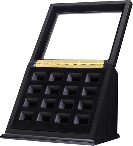 Championship Ring Display Case Sports Ring Storage Box Wooden Black Velvet Lining in Saudi Arabia