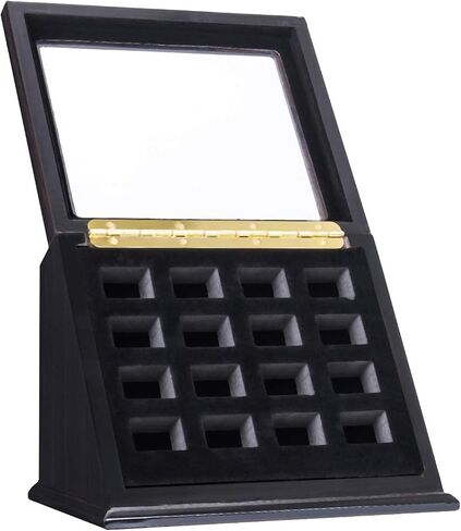 Championship Ring Display Case Sports Ring Storage Box Wooden Black Velvet Lining in Saudi Arabia