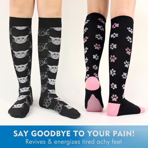 Hawkwell 2 أزواج جوارب ضغط للنساء الدورة الدموية 15-25 ملم زئبقي دعم للممرضات الرياضية الجري وركوب الدراجات in Kuwait