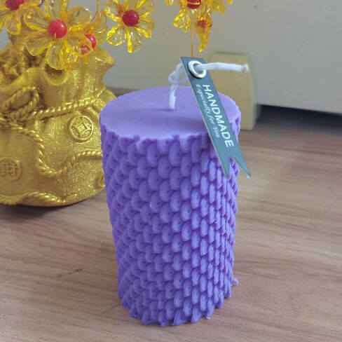 Leather Grain Pillar Candle Mold Scented Wax Molds Handcrafted Silicone Candle Mould Decorated Resin Gypsum Clay Craft Silicone Mold in Saudi Arabia