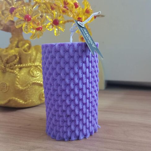 Leather Grain Pillar Candle Mold Scented Wax Molds Handcrafted Silicone Candle Mould Decorated Resin Gypsum Clay Craft Silicone Mold in Saudi Arabia