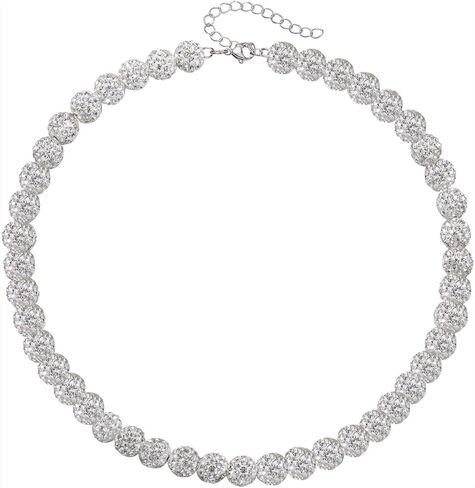 Baseball Necklace - Rhinestone Baseball Necklace - 18+2" Bling Ice Collection Bead Chain Gift for Men Women Boys Girls and Baseball Athlete in Saudi Arabia