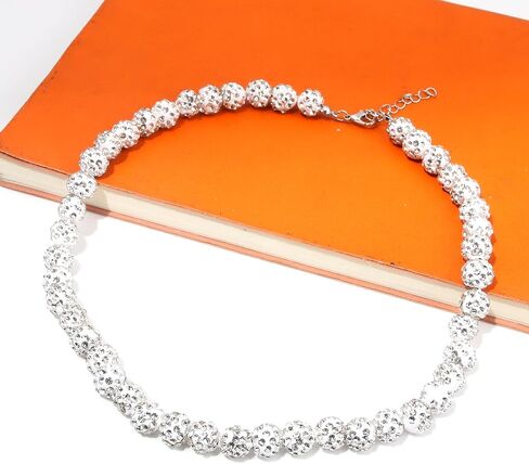 Baseball Necklace - Rhinestone Baseball Necklace - 18+2" Bling Ice Collection Bead Chain Gift for Men Women Boys Girls and Baseball Athlete in Saudi Arabia