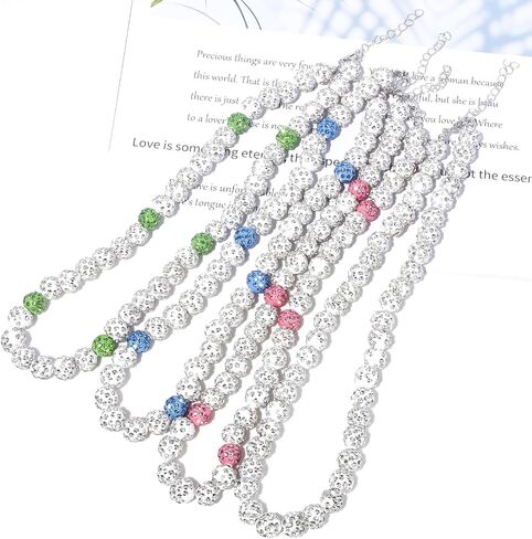 Baseball Necklace - Rhinestone Baseball Necklace - 18+2" Bling Ice Collection Bead Chain Gift for Men Women Boys Girls and Baseball Athlete in Saudi Arabia