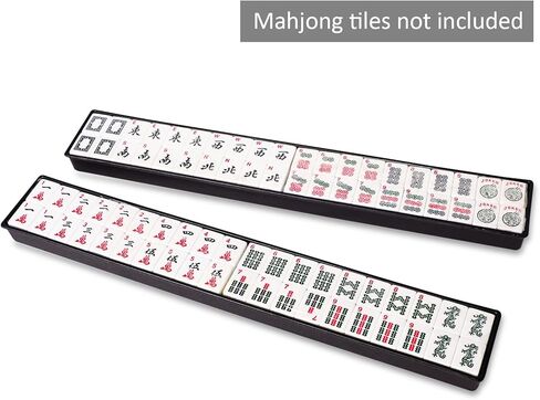 صواني بلاط ما جونغ الأمريكية (البلاط غير متضمن)، قطعتان/مجموعة، صواني بلاستيكية بأغطية، صندوق تخزين ما جونغ، ملحقات ما جونغ in Kuwait