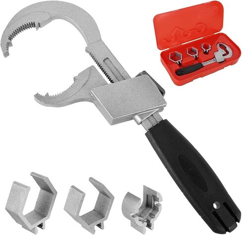 Universal Adjustable Double-Ended Wrench, Universal Pipe Wrench for Valves/Faucets/Connecting Pipes/Shower Heads Hand Tool for Water Pipe Repair & Home Accessories in Saudi Arabia
