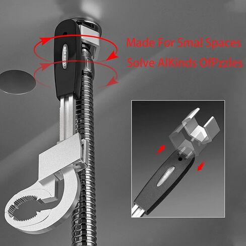Universal Adjustable Double-Ended Wrench, Universal Pipe Wrench for Valves/Faucets/Connecting Pipes/Shower Heads Hand Tool for Water Pipe Repair & Home Accessories in Saudi Arabia