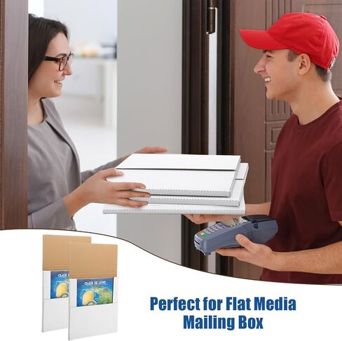 100 حزمة من رسائل تسجيل الفينيل مقاس 12.5 × 12.5 × 1 بوصة، صناديق شحن بيضاء من الفينيل، صندوق بريد من الورق المقوى Lp، صناديق بريد ألبومات بارتفاع قابل للتعديل مع ملصقات هشة لحزمة الأعمال الصغيرة in Saudi Arabia