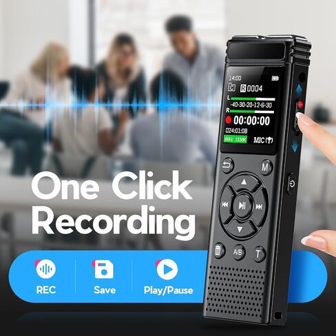 136GB Digital Voice Recorder One Click, Voice Recorder with Playback HD Recording Easy Control, Large Screen 7000 Hours Sound Audio Recorder Recording Tape for Lectures Meeting MP3 Player in Saudi Arabia
