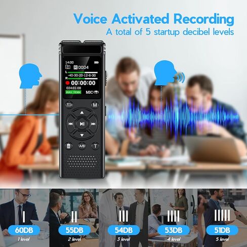 136GB Digital Voice Recorder One Click, Voice Recorder with Playback HD Recording Easy Control, Large Screen 7000 Hours Sound Audio Recorder Recording Tape for Lectures Meeting MP3 Player in Saudi Arabia