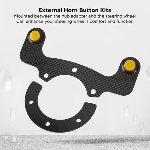 Steering Wheel Horn Button, External Horn Button Kits Carbon Fiber 6 Bolts Steering Wheel Modified Button Universal Replacement for Horns Lights (Yellow) in Saudi Arabia