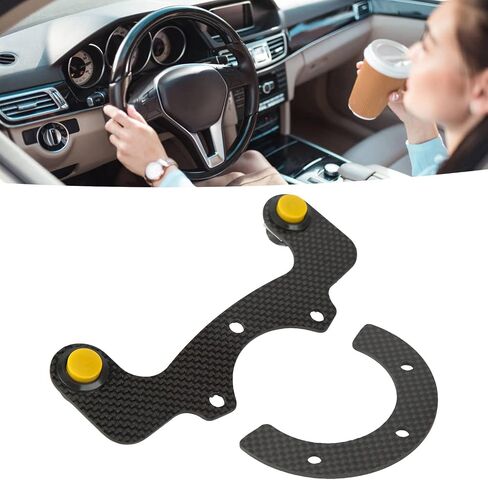 Steering Wheel Horn Button, External Horn Button Kits Carbon Fiber 6 Bolts Steering Wheel Modified Button Universal Replacement for Horns Lights (Yellow) in Saudi Arabia