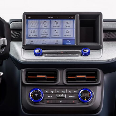 Air Conditioner Knob Cover for Ford Maverick Accessories 2022 2023 2024 Center Console Volume Radio Headlight Knob Trim Gear Shift Switch Ring Engine Start Stop Button Cap (7pcs, Black) in Kuwait