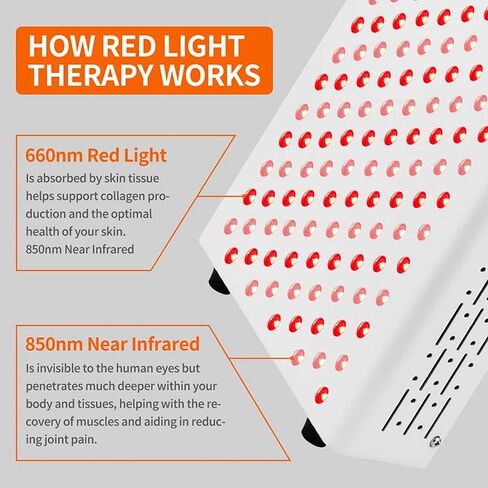 جهاز العلاج بالضوء الأحمر، 400 مصباح LED 660 نانومتر 850 نانومتر أحمر بالقرب من الأشعة تحت الحمراء، لوحة علاج بالضوء مع مؤقت لكامل الجسم، والعناية بالبشرة، وتخفيف آلام العضلات والمفاصل، وتحسين النوم (سلسلة R Pro Max) in Kuwait