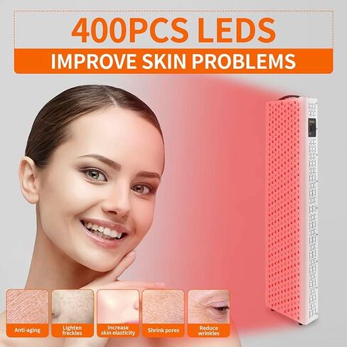 جهاز العلاج بالضوء الأحمر، 400 مصباح LED 660 نانومتر 850 نانومتر أحمر بالقرب من الأشعة تحت الحمراء، لوحة علاج بالضوء مع مؤقت لكامل الجسم، والعناية بالبشرة، وتخفيف آلام العضلات والمفاصل، وتحسين النوم (سلسلة R Pro Max) in Kuwait