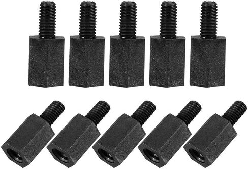 uxcell M3x6mm+6mm Male-Female Hex Nylon PCB Motherboard Spacer Standoff for FPV Drone Quadcopter, Computer & Circuit Board Black 100pcs in Saudi Arabia