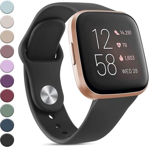 Meliya Silicone Bands Compatible with Fitbit Versa 2 Bands Women Men, Classic Adjustable Sport Replacement Wristbands for Fitbit Versa 2 / Fitbit Versa/Versa Lite/Versa SE in Saudi Arabia