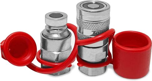 TL47 3/8 SAE خيط مسطح الوجه سريع التوصيل مجموعة قارنات هيدروليكية 1/4 جسم ISO 16028 لوادر انزلاقية التوجيه Bobcat مع أغطية غبار in Saudi Arabia