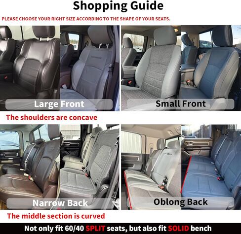 LUCKYMAN CLUB D01-ZGJ Ram Seat Covers, Fit for 2011-2024 Ram 1500 2500 3500 1500 Classic Crew Quad Regular Cab(Front Pair - Large Front, Black 2 pcs) in Saudi Arabia