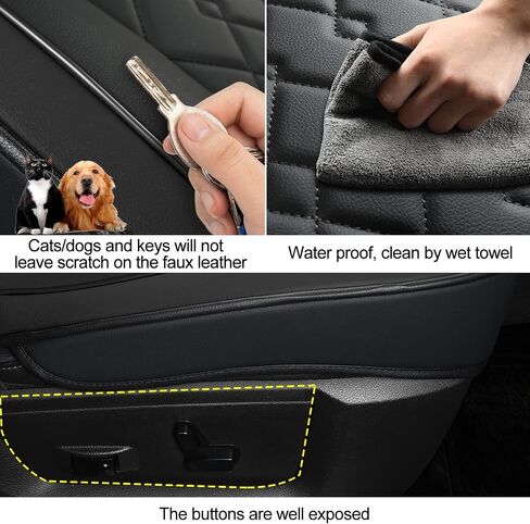 LUCKYMAN CLUB D01-ZGJ Ram Seat Covers, Fit for 2011-2024 Ram 1500 2500 3500 1500 Classic Crew Quad Regular Cab(Front Pair - Large Front, Black 2 pcs) in Saudi Arabia