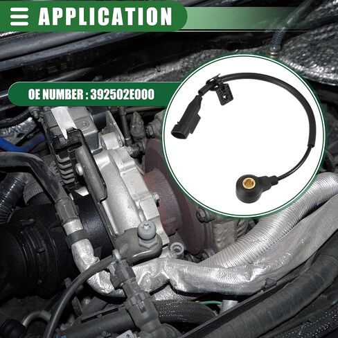 مستشعر قرقعة محرك السيارة من Motoforti، مستشعر التفجير، لسيارة Kia Forte 2.0L 2017-2023، بلاستيك معدني، رقم 392502E000، لون ذهبي أسود in Saudi Arabia