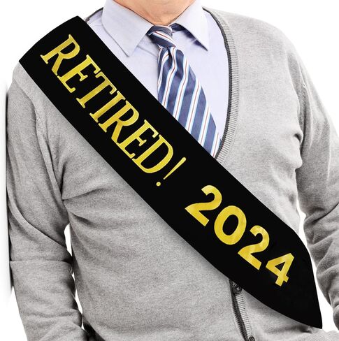 2024 Retirement Sash - Celebrate Retirement Luxurious Glitter Sash for Women with Oversized Metal Pin. Perfect for Retirement Parties, & Special Events by JPACO (Black 2024) in Saudi Arabia